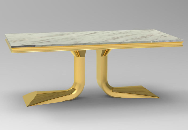 CT2003G 52X28X18 GOLD STAINLESS STEEL COFEE TABLE - 210000007824