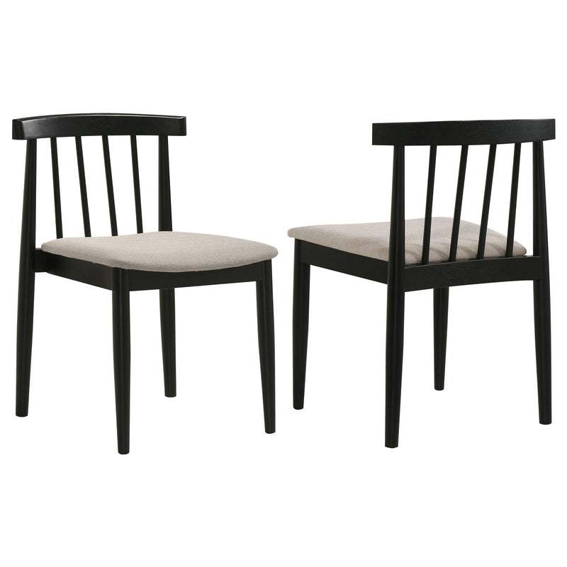 Cullen Dining Side Chair Upholstered Seat Black (Set of 2) - 193942BLK