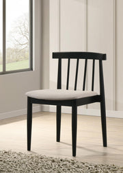 Cullen Dining Side Chair Upholstered Seat Black (Set of 2) - 193942BLK
