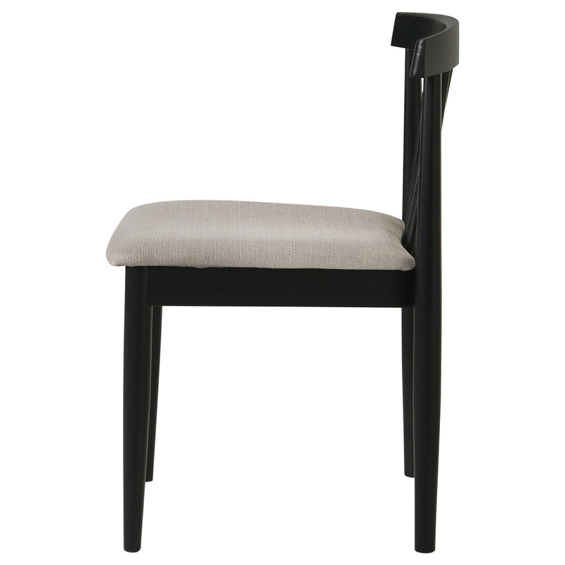 Cullen Dining Side Chair Upholstered Seat Black (Set of 2) - 193942BLK