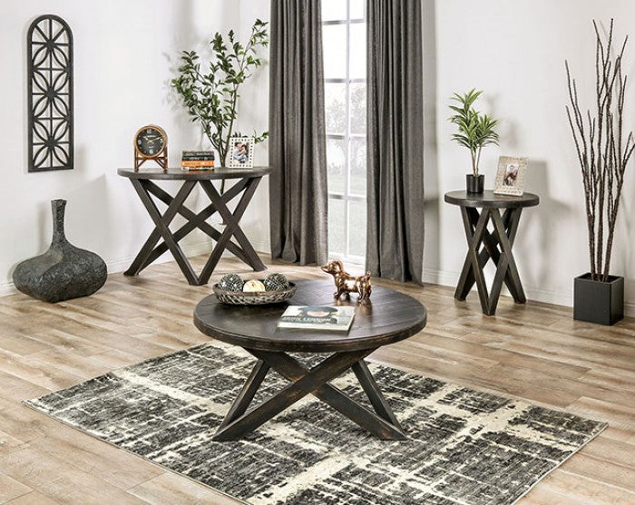 Culver Rustic Black Sofa Table - EM4003BK-S