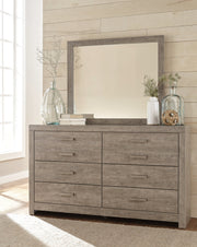 Culverbach Full Panel Bed with Mirrored Dresser and 2 Nightstands in Gray - PKG002423