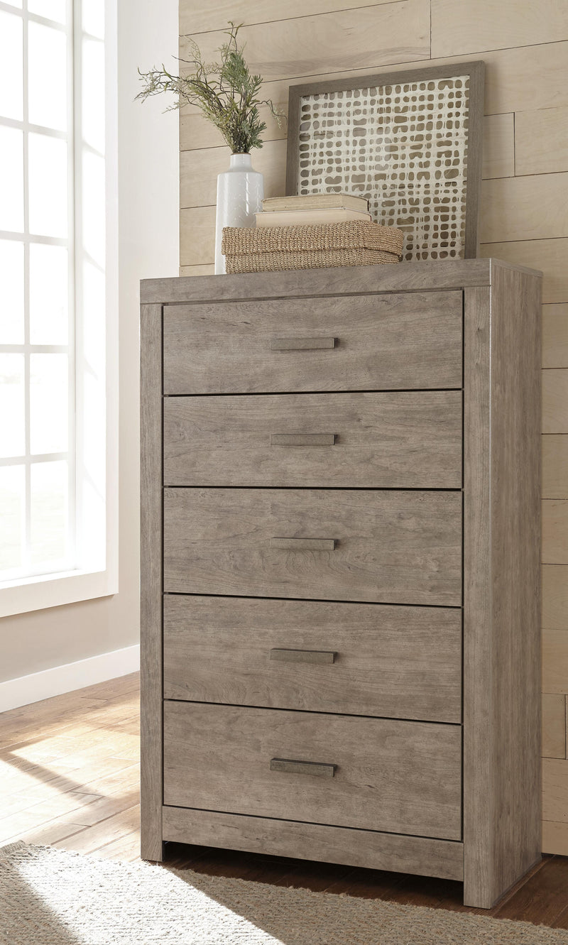 Culverbach Gray Full Panel Bed, Dresser and Chest - B070B32