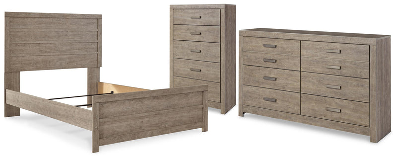 Culverbach Gray Full Panel Bed, Dresser and Chest - B070B32