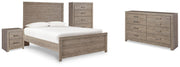 Culverbach Gray Full Panel Bed, Dresser, Chest and Nightstand - B070B18