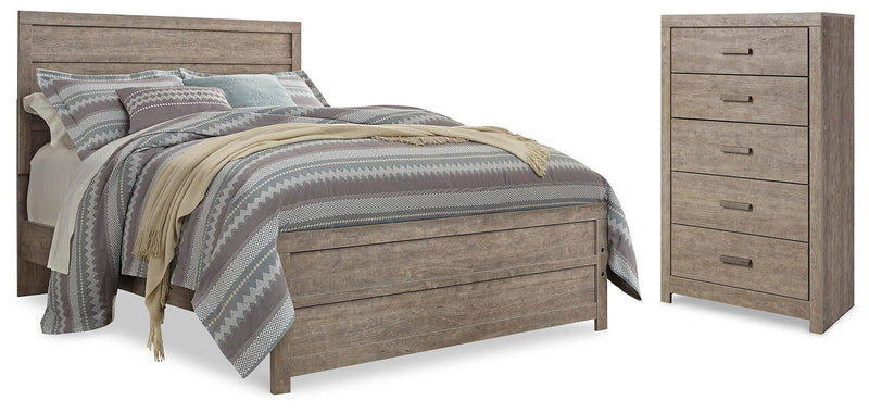 Culverbach Gray Queen Panel Bed with Chest - B070B21