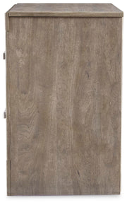 Culverbach King Panel Bed with Mirrored Dresser, Chest and Nightstand in Gray - PKG011531
