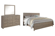 Culverbach King Panel Bed with Mirrored Dresser in Gray - PKG011528