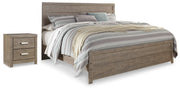 Culverbach King Panel Bed with Nightstand in Gray from Ashley - Luna Furniture