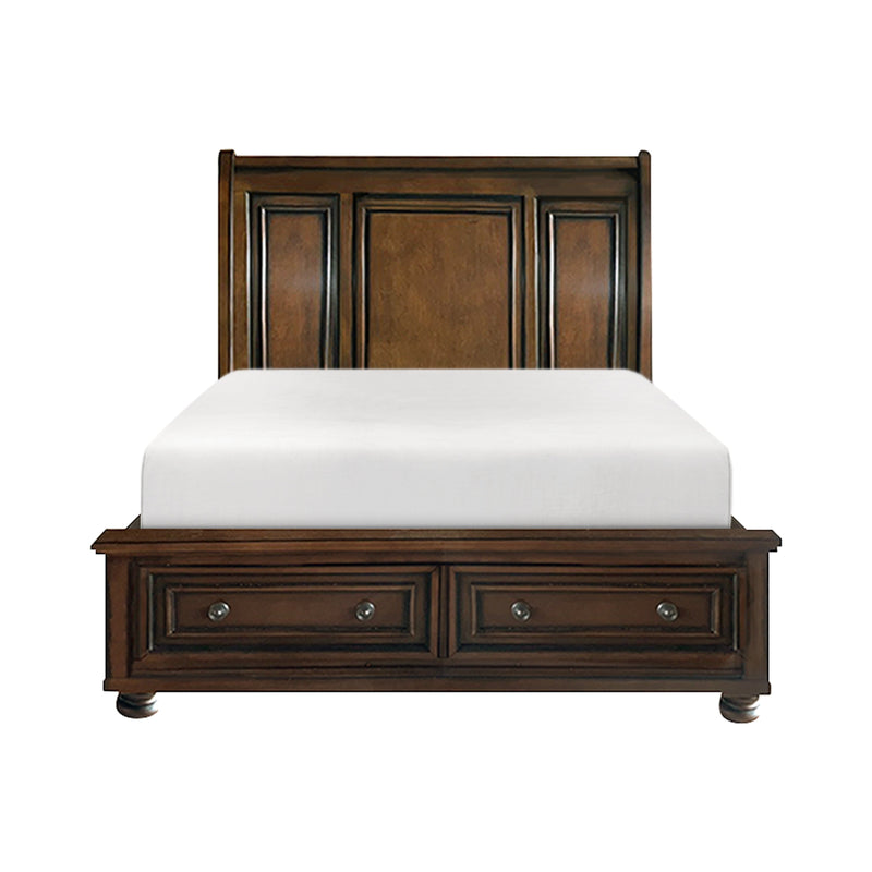 Cumberland Brown Cherry Sleigh Storage Platform Bedroom Set - Gate FurnitureBedroom Set