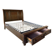 Cumberland Brown Cherry Sleigh Storage Platform Bedroom Set - Gate FurnitureBedroom Set