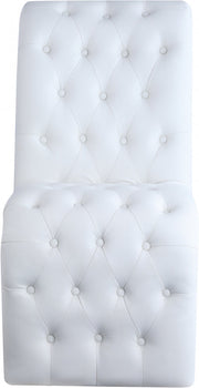 Curve Vegan Leather Upholstered Dining Chair in White, Set of 2 - 920White-C