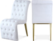 Curve Vegan Leather Upholstered Dining Chair in White, Set of 2 - 920White-C