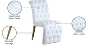 Curve Vegan Leather Upholstered Dining Chair in White, Set of 2 - 920White-C