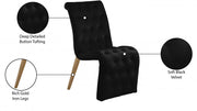 Curve Velvet Upholstered Dining Chair in Black, Set of 2 - 920Black-C