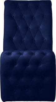 Curve Velvet Upholstered Dining Chair in Blue, Set of 2 - 920Navy-C