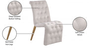 Curve Velvet Upholstered Dining Chair in Cream, Set of 2 - 920Cream-C