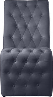 Curve Velvet Upholstered Dining Chair in Grey, Set of 2 - 920Grey-C
