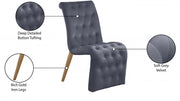 Curve Velvet Upholstered Dining Chair in Grey, Set of 2 - 920Grey-C