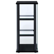 Cyclamen 3-shelf Clear Glass Curio Display Cabinet Black - 950179