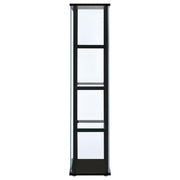 Cyclamen 4-shelf Clear Glass Curio Display Cabinet Black - 950171