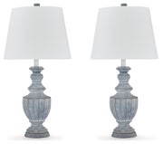Cylerick 2-Piece Table Lamp Set in Antique Blue - PKG016438