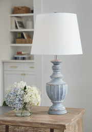 Cylerick 2-Piece Table Lamp Set in Antique Blue - PKG016438