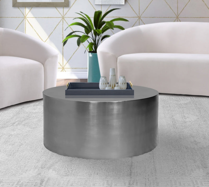 Cylinder Iron Coffee Table in Chrome - 297-CT