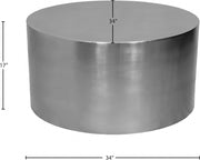 Cylinder Iron Coffee Table in Chrome - 297-CT