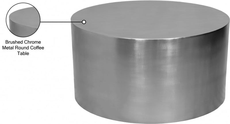 Cylinder Iron Coffee Table in Chrome - 297-CT