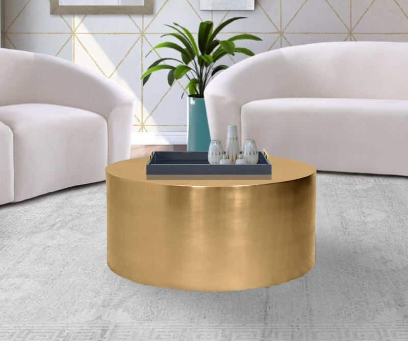 Cylinder Iron Coffee Table in Gold - 296-CT