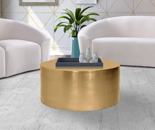 Cylinder Iron Coffee Table in Gold - 296-CT