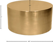 Cylinder Iron Coffee Table in Gold - 296-CT