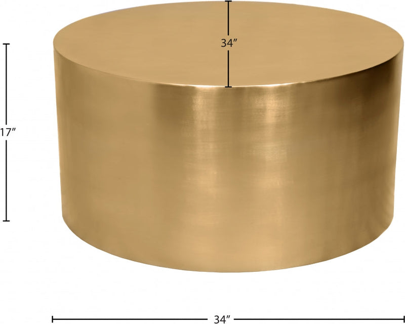Cylinder Iron Coffee Table in Gold - 296-CT