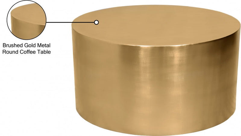 Cylinder Iron Coffee Table in Gold - 296-CT