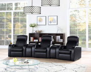 Cyrus Upholstered Home Theater Storage Wedge Console Black - 600002