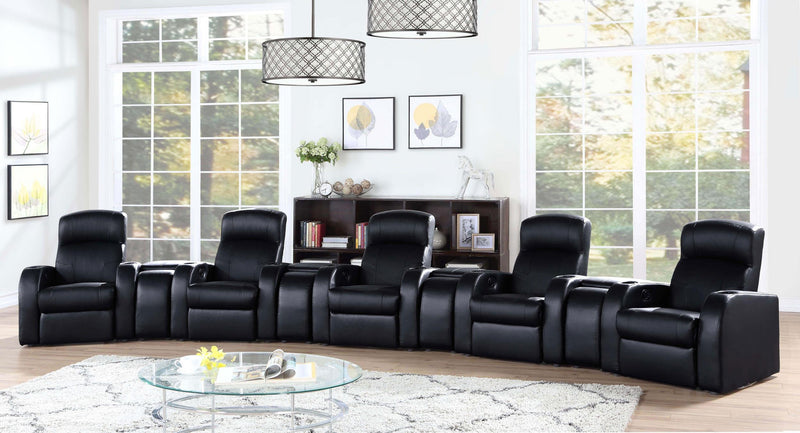 Cyrus Upholstered Home Theater Storage Wedge Console Black - 600002