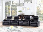 Cyrus Upholstered Track Arm Recliner Black - 600001