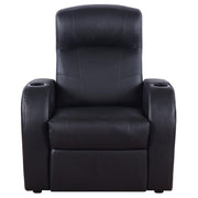 Cyrus Upholstered Track Arm Recliner Black - 600001