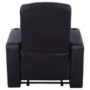 Cyrus Upholstered Track Arm Recliner Black - 600001