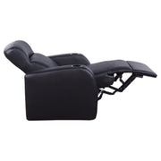 Cyrus Upholstered Track Arm Recliner Black - 600001