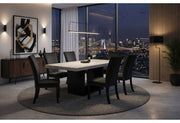 D02 Dining Table + 6 D03 Black Dining Chairs - D02DT+D03DC-BLK 7PC