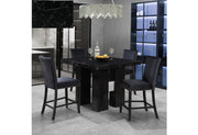 D04 Black Bar Table + 6 D04bs - D04BT-BLK+D04BS-BLK 7PC