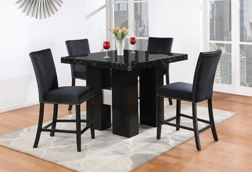 D04 Black Velvet Bar Stool - D04BS-BLK