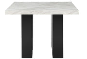 D04 White Bar Table And 6 D04 Black Bar Stool - D04BT-WHT+D04BS-BLK 7PC