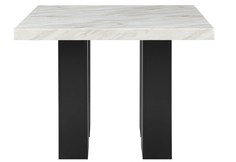 D04 White Bar Table And 6 D04 Black Bar Stool - D04BT-WHT+D04BS-BLK 7PC