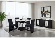 D12 Bar Table And 6 Bar Stools - D12BT+D12BS-BLK 7 PC