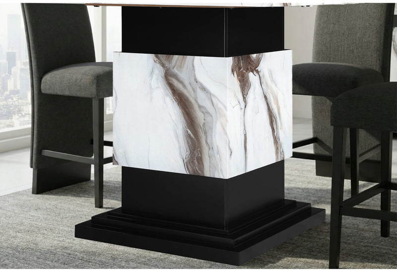 D12 Bar Table And 6 Bar Stools - D12BT+D12BS-BLK 7 PC