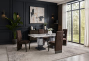 D12 Dining Table And 8 D12 Brown Dining Chairs - D12DT+D12DC-BRN 9PC