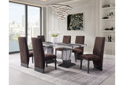 D12 Dining Table And 8 D12 Brown Dining Chairs - D12DT+D12DC-BRN 9PC
